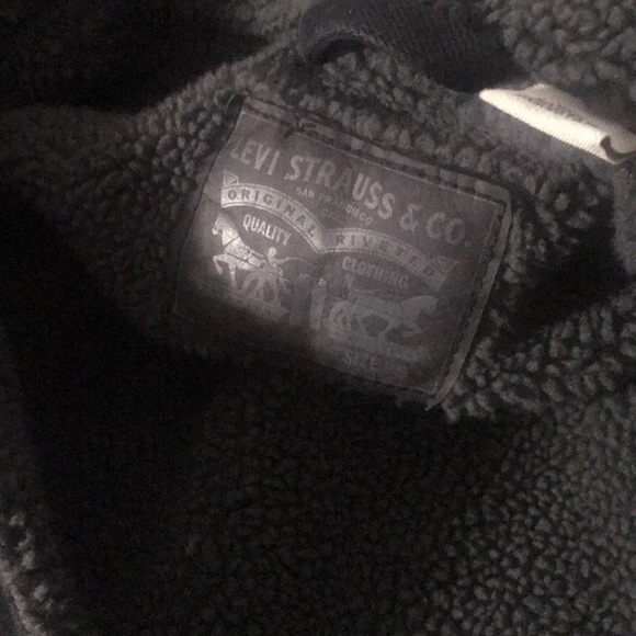 Levi's Sherpa Trucker Jacket Small Black - Picture 2 of 4